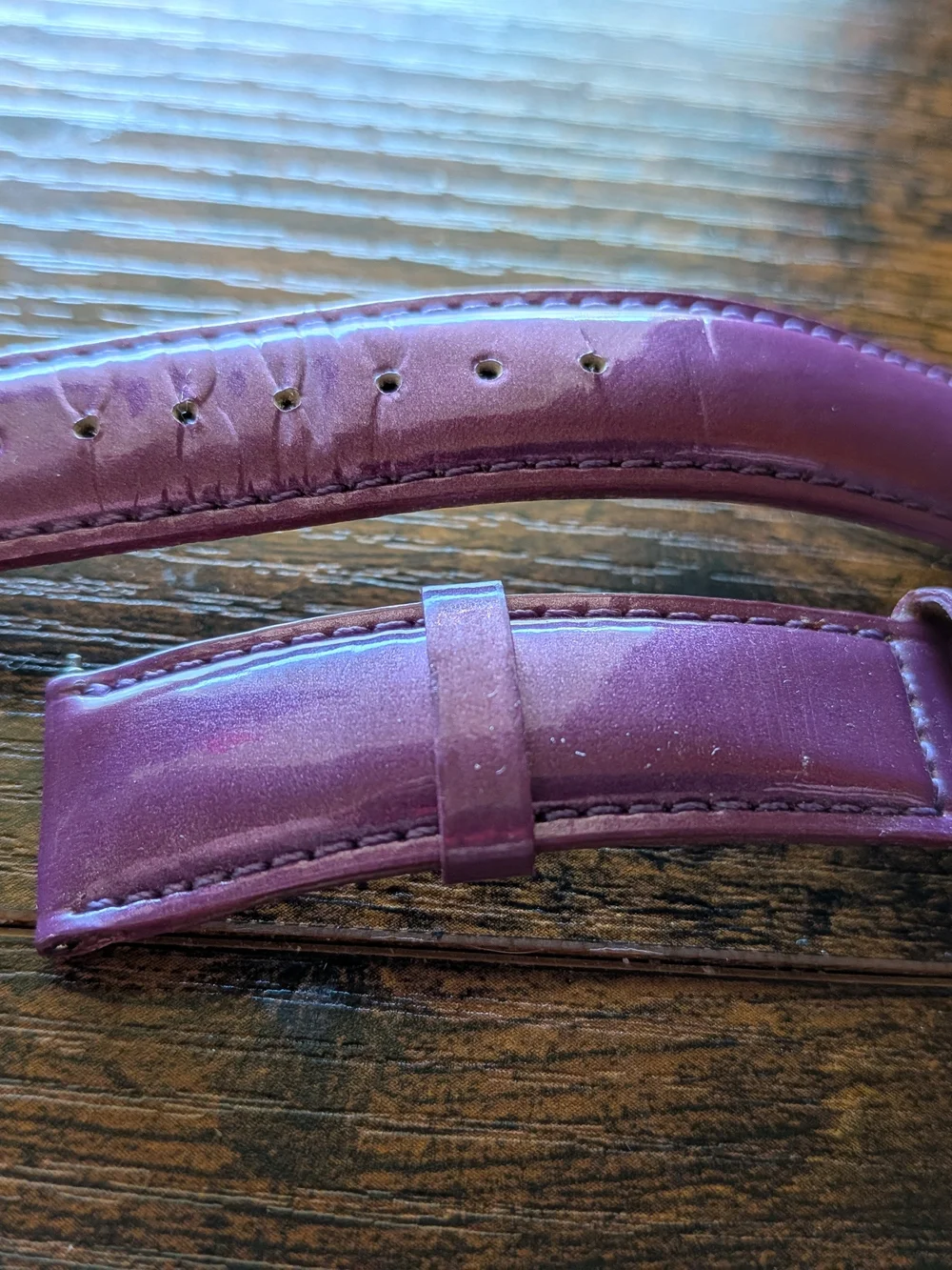 Michele Purple Leather Watch Band